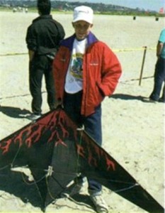 1991 California Open - young John Barresi (15) with kite